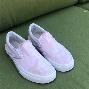 Soft pink slip on vans